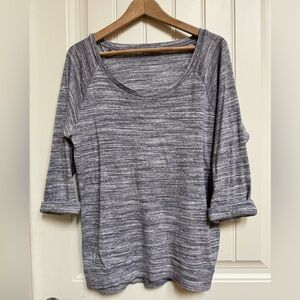 TNA Grey Heather Del Mar Boat Neck Relaxed Shirt. Size M